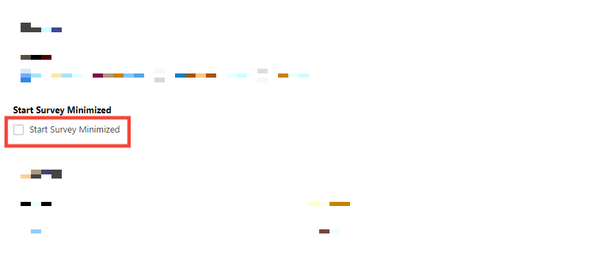 stminimize survey settings