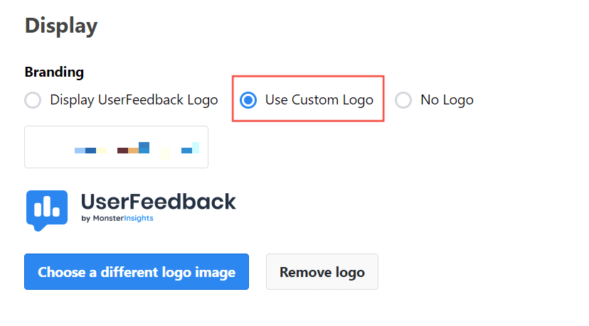 custom logo settings