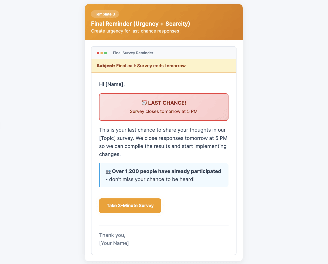 survey reminder email template 3 