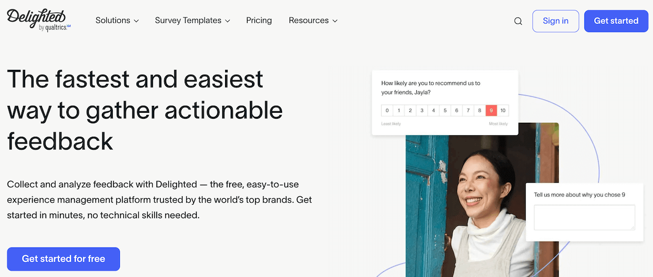 Delighted Net Promoter Score software