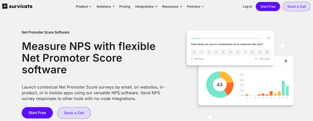 Survicate Net Promoter Score software