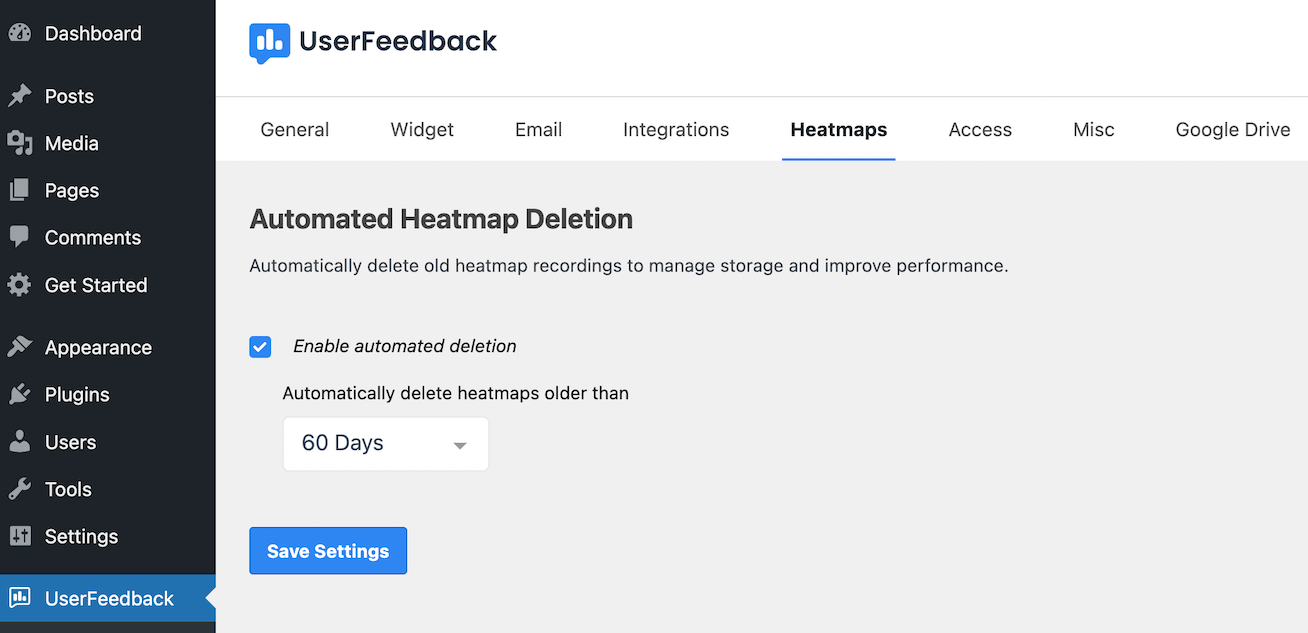 Enable automated deletion for heatmaps in UF